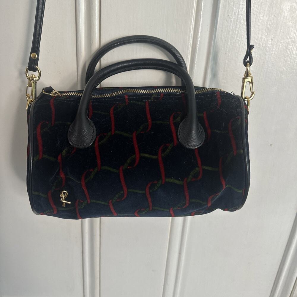 Roberta Di Camerino Vintage Velvet Leather small Barrel crossbody bag Purse